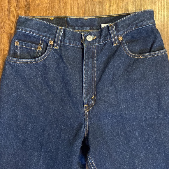 Vintage Levi 550 Relaxed Fit Tapered Leg High Waisted Dark Wash Mom Jeans-28X28 - Picture 2 of 16